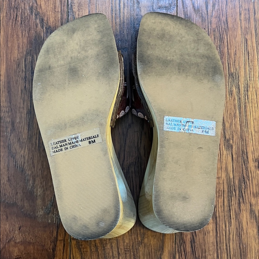 Rare Y2K tooled leather vintage Mudd wedge sandals - Picture 5 of 5
